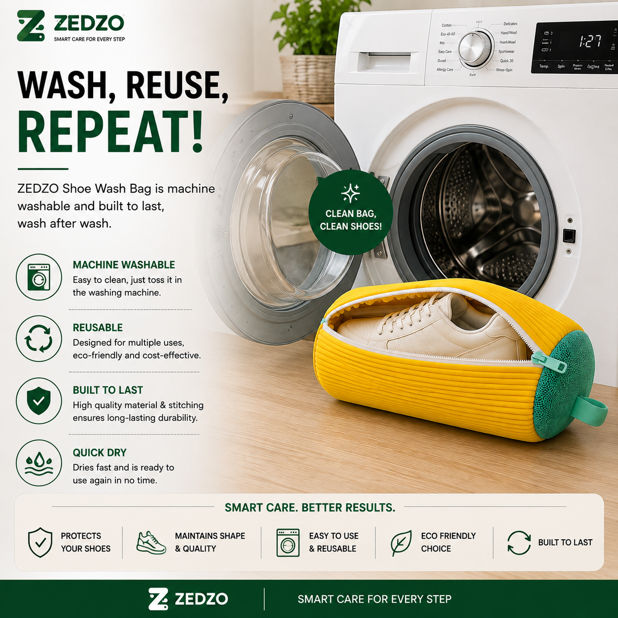 ZEDZO Shoe Washing Bag