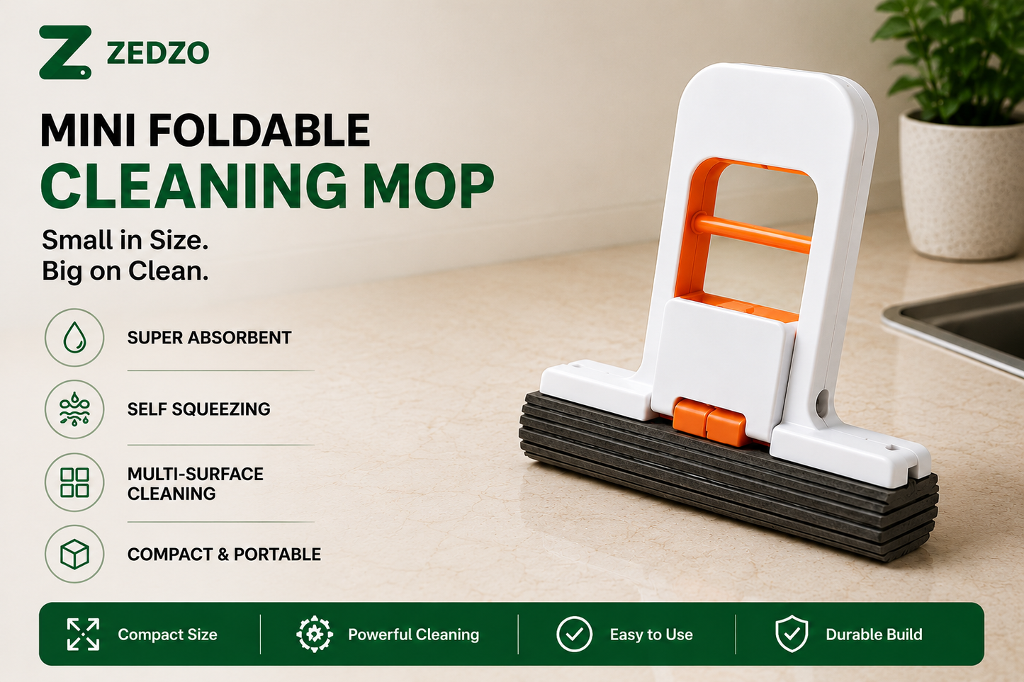 Self-Squeezing Cleaning Mop